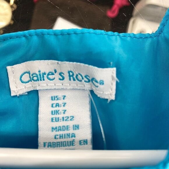 Calir's Rose Girls 7 Teal Fancy Dress - Picture 3 of 6